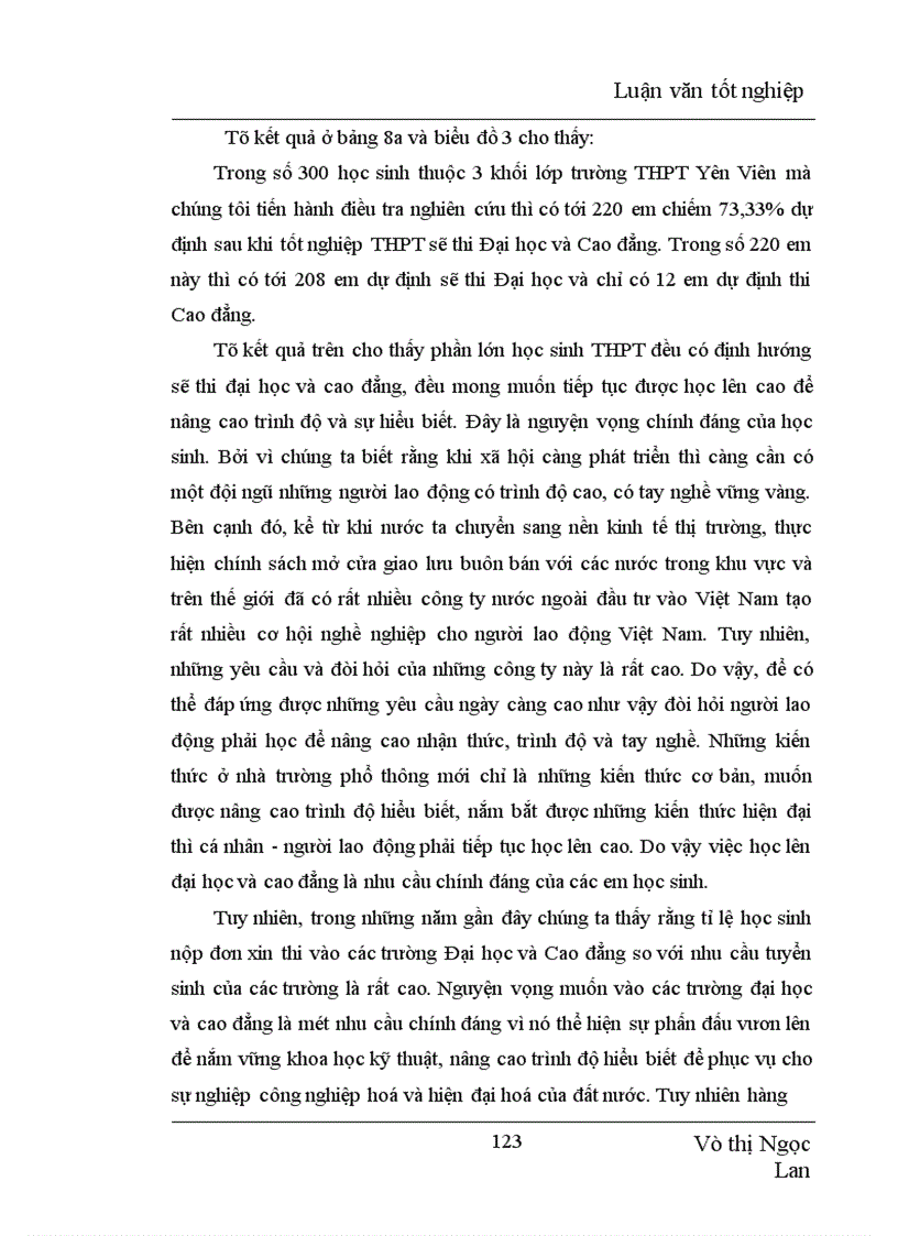 image for page Định hướng giá trị nghề nghiệp trong dự định chọn nghề của học sinh THPT Yên Viên