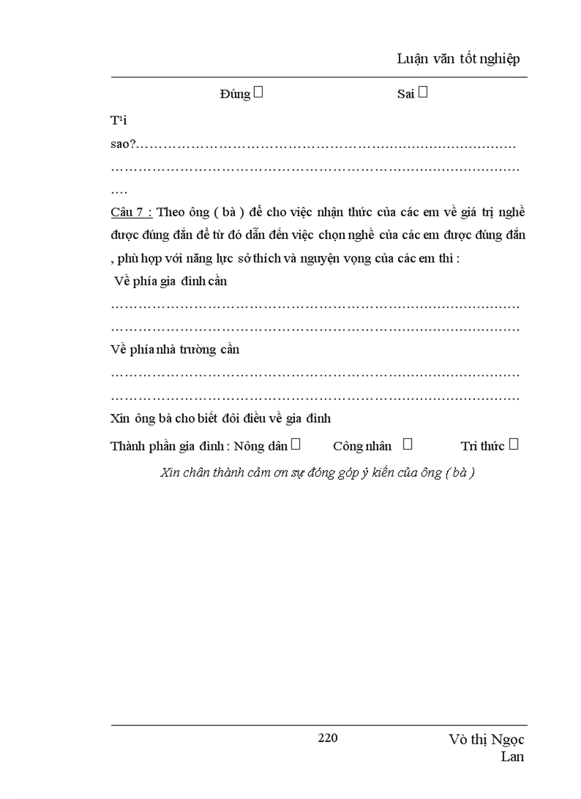 image for page Định hướng giá trị nghề nghiệp trong dự định chọn nghề của học sinh THPT Yên Viên