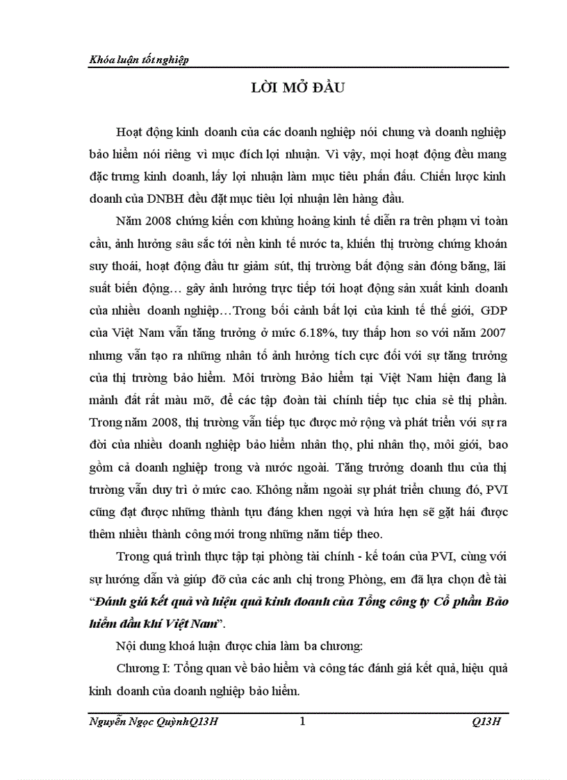 image for page Đánh giá kết quả và hiệu quả kinh doanh của Tổng công ty Cổ phần Bảo hiểm dầu khí Việt Nam