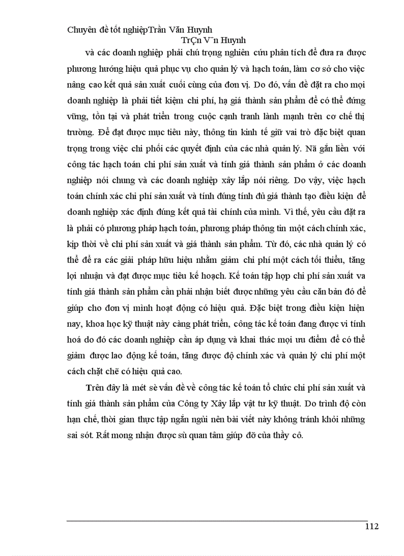 image for page Tổ chức kế toán chi phí sản xuất và tính giá thành sản phẩm tại Công ty Xây lắp vật tư kỹ thuật