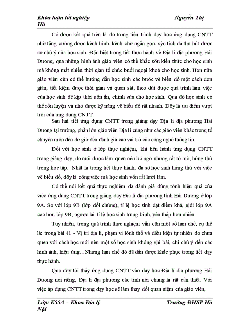 image for page Ứng dụng công nghệ thông tin trong dạy học Địa lí địa phương tỉnh Hải Dương