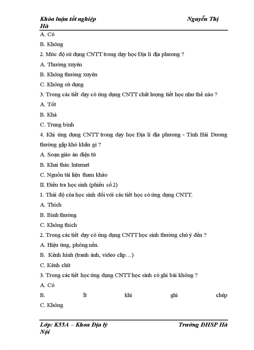 image for page Ứng dụng công nghệ thông tin trong dạy học Địa lí địa phương tỉnh Hải Dương