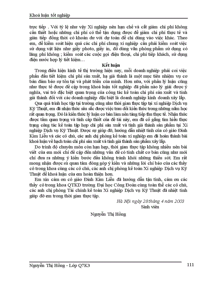 image for page Hoàn thiện công tác kế toán tập hợp chi phí sản xuất và tính giá thành sản phẩm tại Xí nghiệp Dịch vụ Khoa học Kỹ thuật