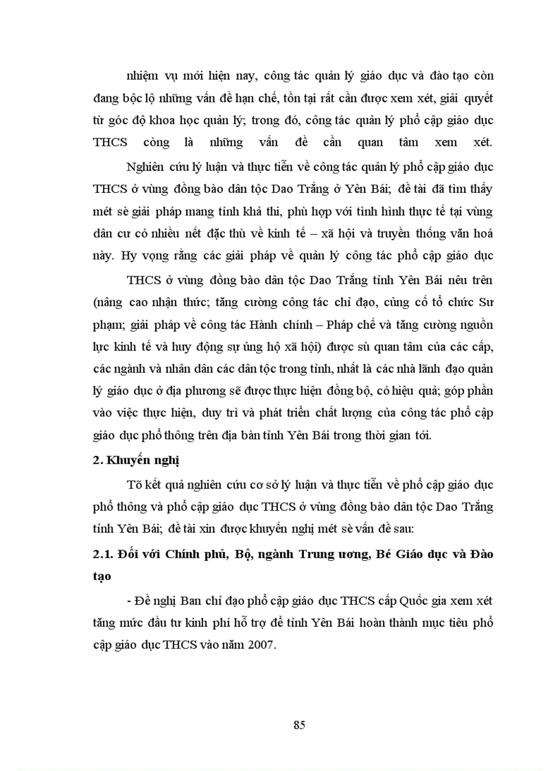 image for page Giải pháp quản lý công tác phổ cập giáo dục Trung học cơ sở ở vùng đồng bào dân tộc Dao Trắng tỉnh Yên Bái trong bối cảnh hiện nay