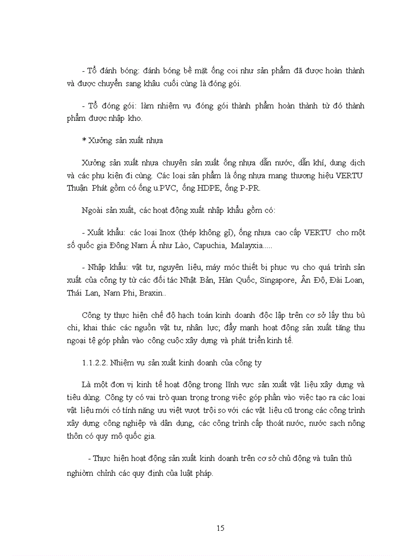 image for page Giải pháp nâng cao khả năng cạnh tranh của sản phẩm ống nhựa cao cấp VERTU của công ty cổ phần đầu tư xuất nhập khẩu Thuận Phát trên thị trường trong nước