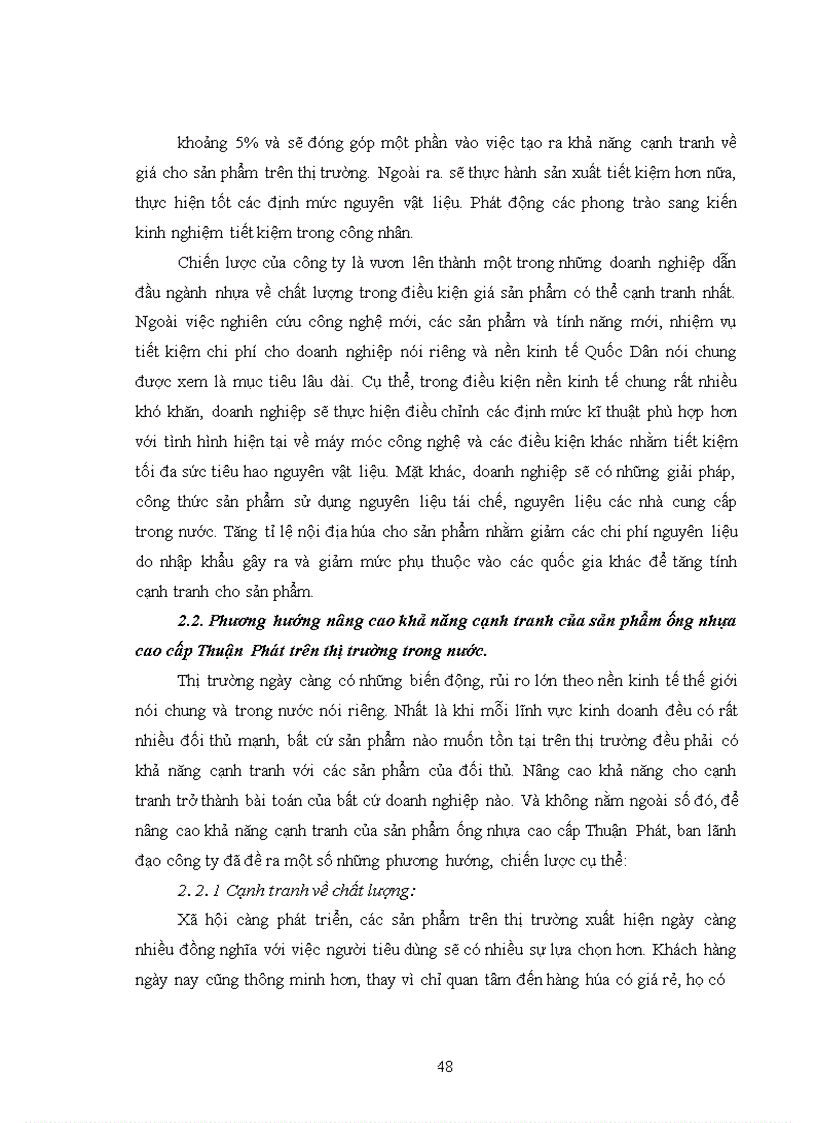 image for page Giải pháp nâng cao khả năng cạnh tranh của sản phẩm ống nhựa cao cấp VERTU của công ty cổ phần đầu tư xuất nhập khẩu Thuận Phát trên thị trường trong nước