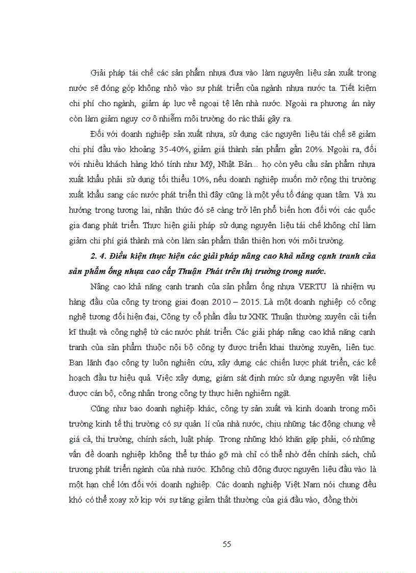 image for page Giải pháp nâng cao khả năng cạnh tranh của sản phẩm ống nhựa cao cấp VERTU của công ty cổ phần đầu tư xuất nhập khẩu Thuận Phát trên thị trường trong nước