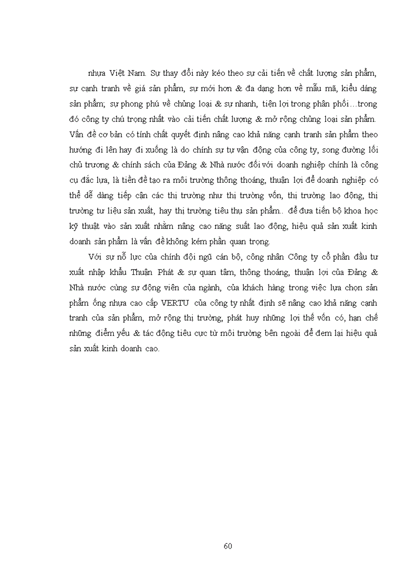 image for page Giải pháp nâng cao khả năng cạnh tranh của sản phẩm ống nhựa cao cấp VERTU của công ty cổ phần đầu tư xuất nhập khẩu Thuận Phát trên thị trường trong nước
