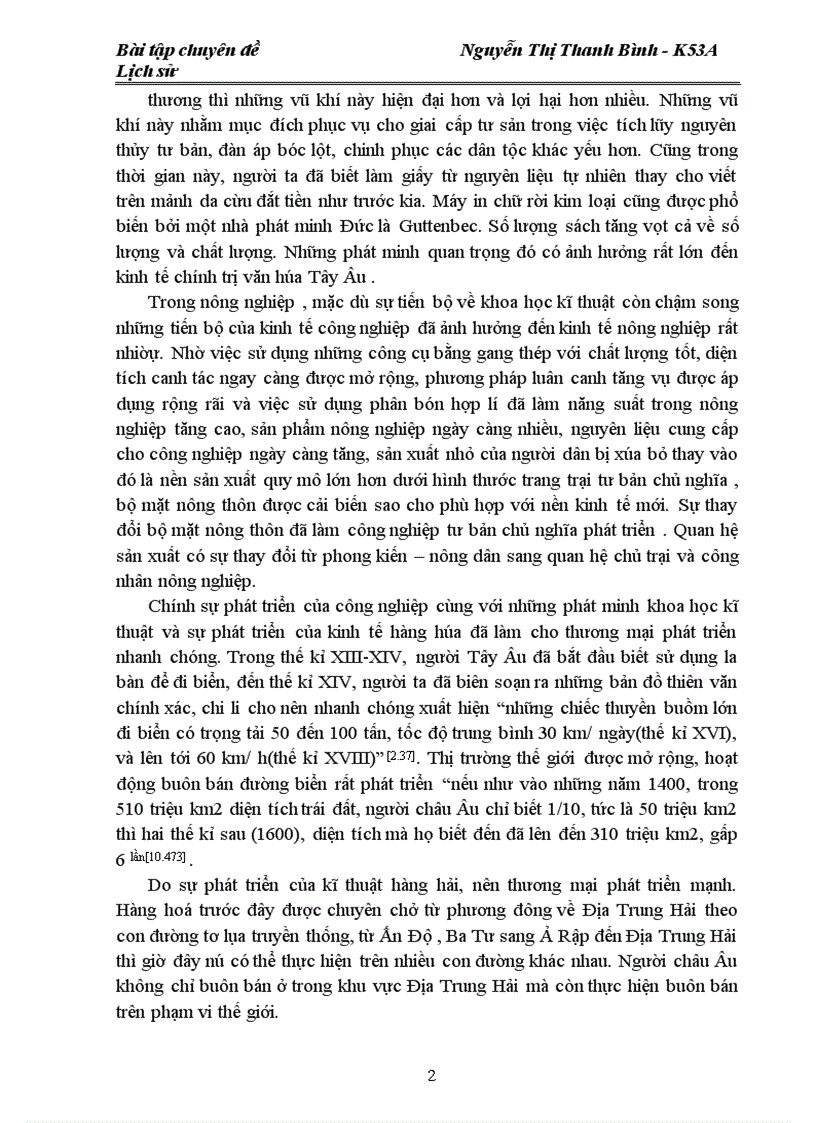 image for page Quá trình phát triển của lực lượng sản xuất Tây Âu thế kỉ XIV –XVIII