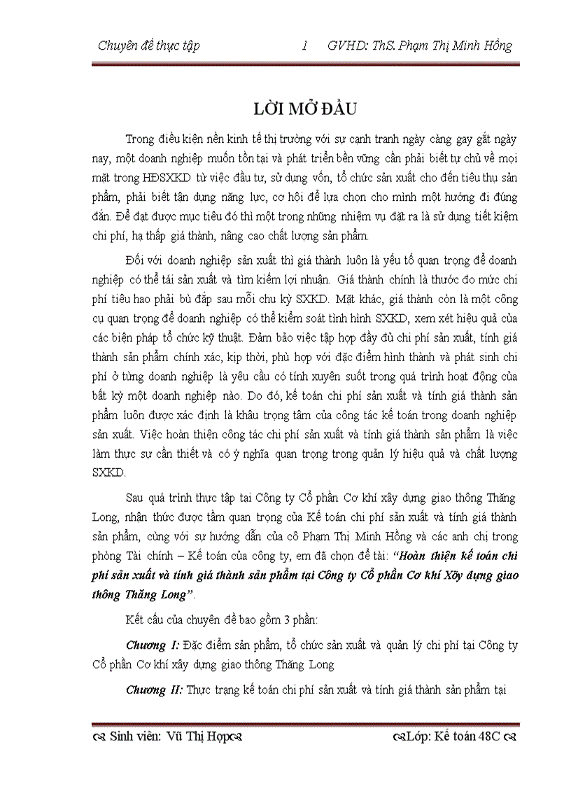 image for page Hoàn thiện kế toán chi phí sản xuất và tính giá thành sản phẩm tại Công ty Cổ phần Cơ khí Xây dựng giao thông Thăng Long
