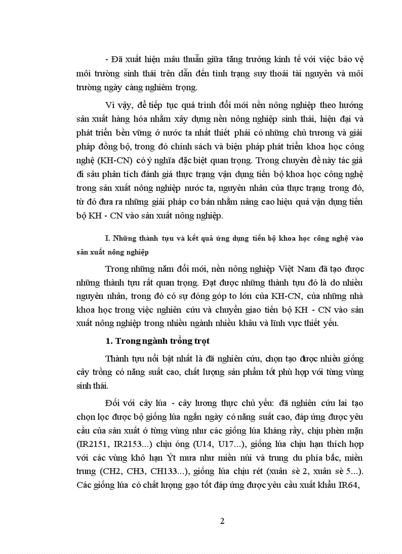 image for page Tiến bộ khoa học công nghệ với sự phát triển nông nghiệp ở nước ta, thực trạng và giải pháp