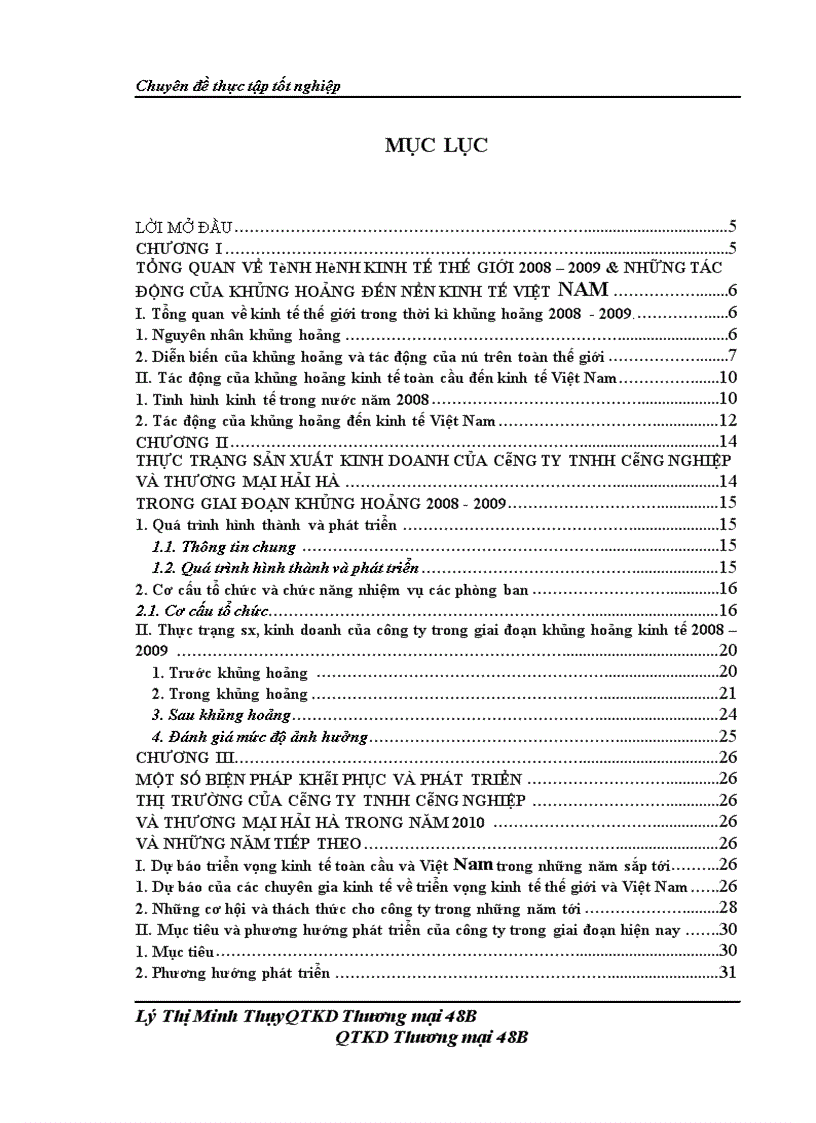 image for page Một số biện pháp khôi phục và phát triển thị trường sau khủng hoảng kinh tế toàn cầu 2008-2009 của công ty TNHH Công Nghiệp & Thương Mại Hải Hà