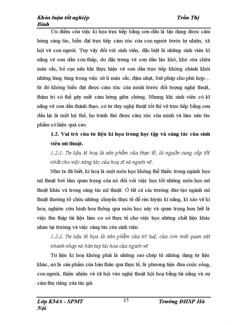 image for page Cách vận dụng tư liệu kí họa vào sáng tác của sinh viên