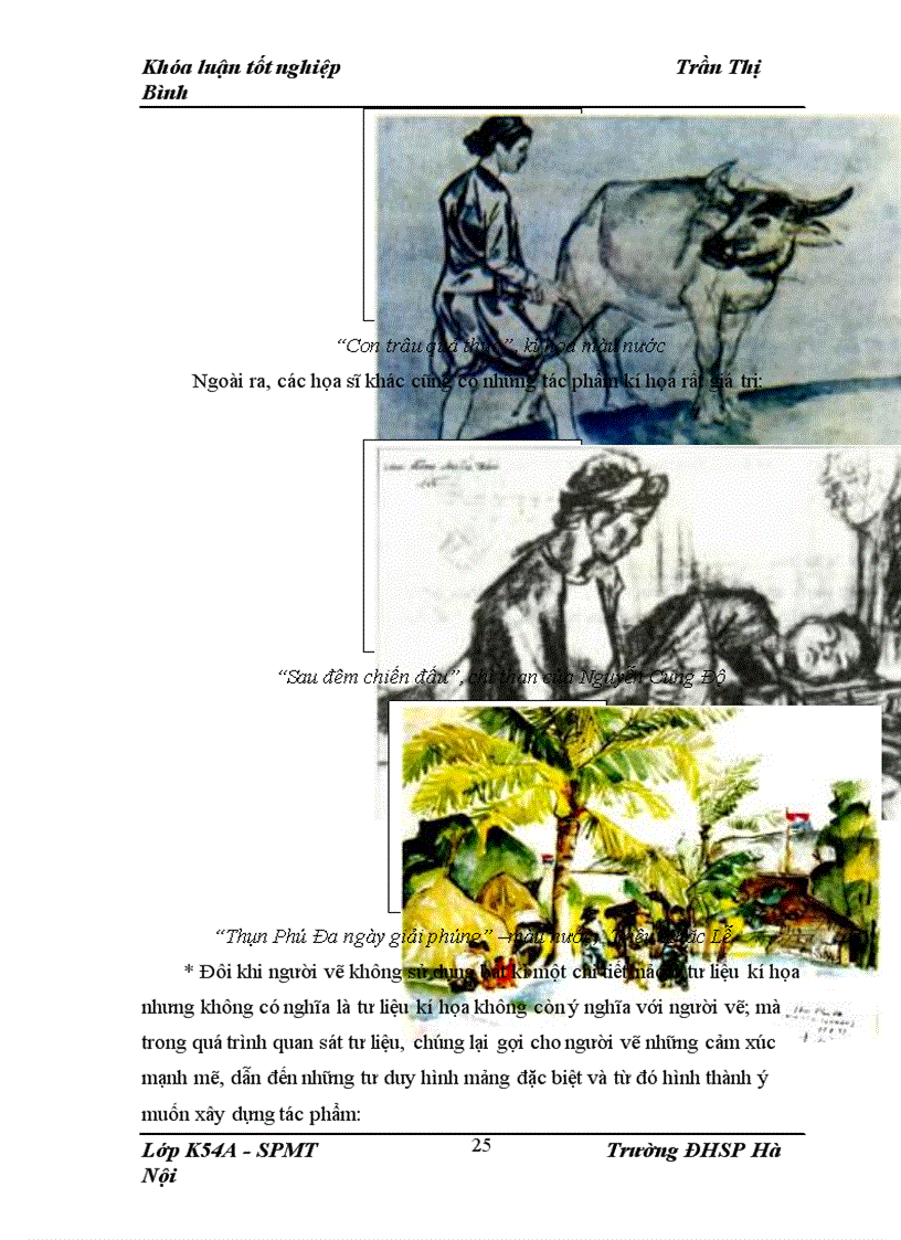 image for page Cách vận dụng tư liệu kí họa vào sáng tác của sinh viên