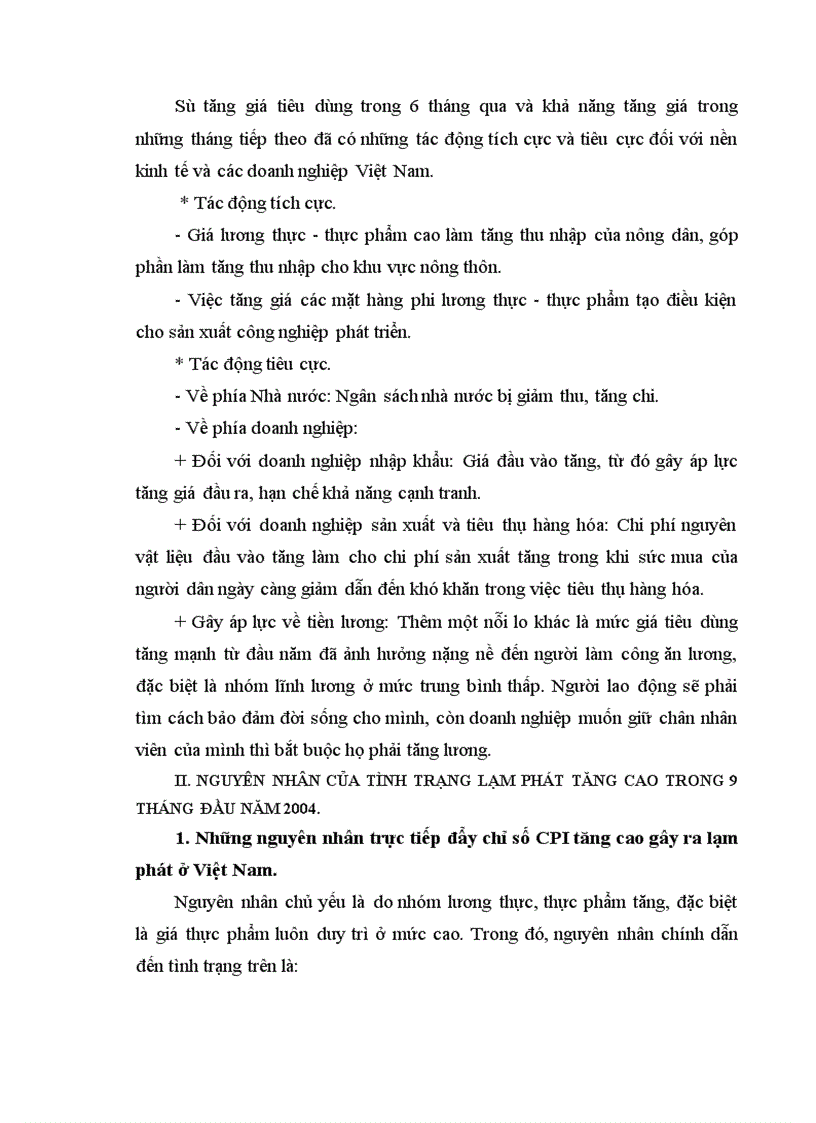 image for page Tình trạng lạm phát tăng cao trong 9 tháng đầu năm 2004