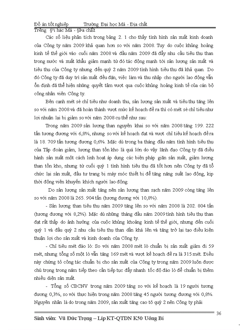 image for page Lập kế hoạch lao động tiền lương năm 2010 - Công ty cổ phần than Vàng Danh- TKV