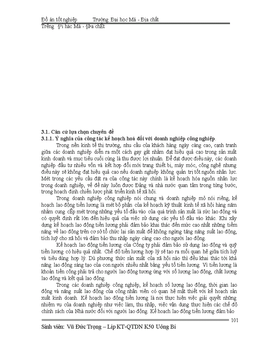 image for page Lập kế hoạch lao động tiền lương năm 2010 - Công ty cổ phần than Vàng Danh- TKV