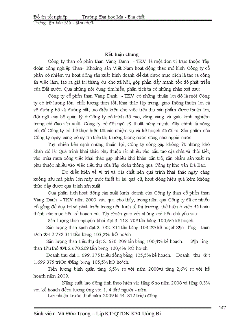 image for page Lập kế hoạch lao động tiền lương năm 2010 - Công ty cổ phần than Vàng Danh- TKV