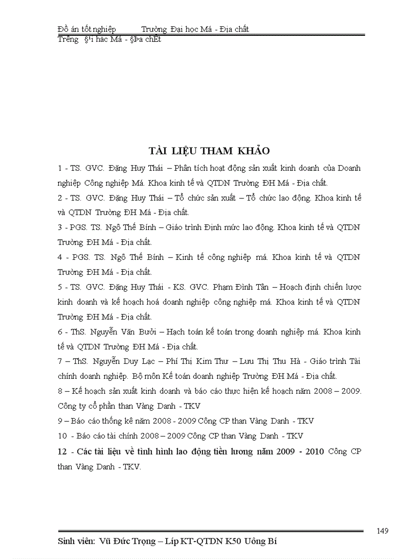 image for page Lập kế hoạch lao động tiền lương năm 2010 - Công ty cổ phần than Vàng Danh- TKV