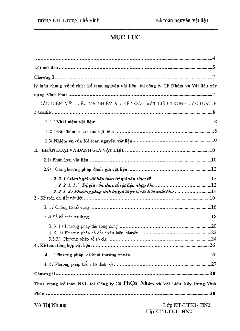 image for page Kế toán nguyên vật liệu tại công ty CP Nhôm và Vật Liệu XD Vĩnh Phúc