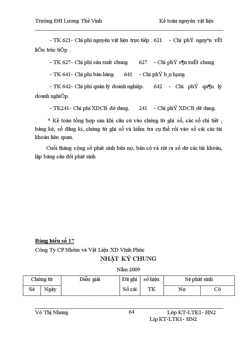 image for page Kế toán nguyên vật liệu tại công ty CP Nhôm và Vật Liệu XD Vĩnh Phúc