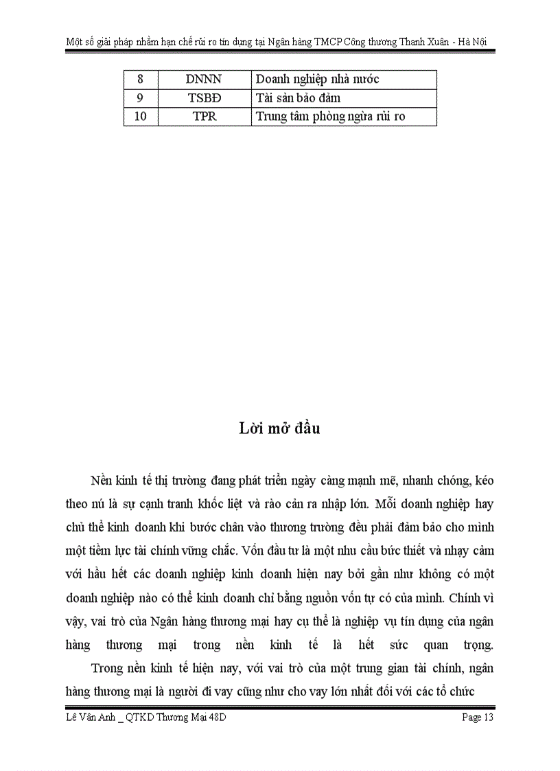 image for page Một số giải pháp nhằm hạn chế rủi ro tín dụng tại Ngân hàng TMCP Công thương Thanh Xuân – Hà Nội