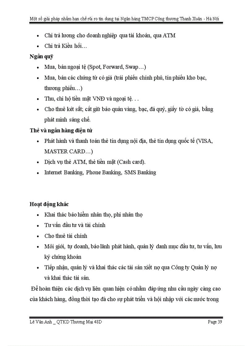 image for page Một số giải pháp nhằm hạn chế rủi ro tín dụng tại Ngân hàng TMCP Công thương Thanh Xuân – Hà Nội