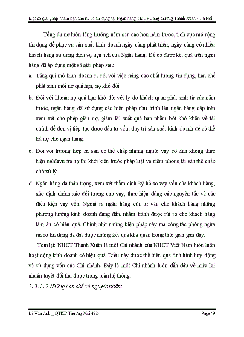image for page Một số giải pháp nhằm hạn chế rủi ro tín dụng tại Ngân hàng TMCP Công thương Thanh Xuân – Hà Nội