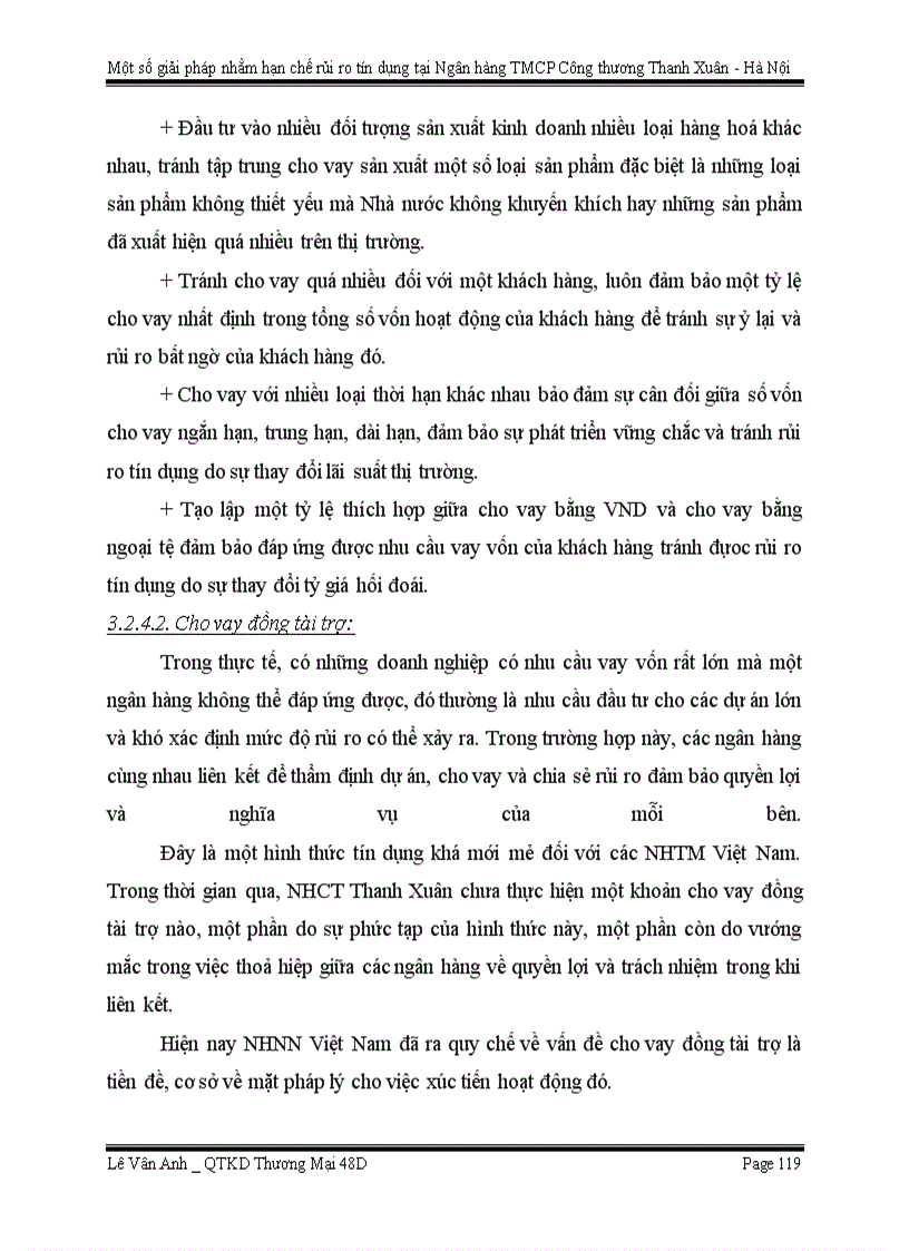 image for page Một số giải pháp nhằm hạn chế rủi ro tín dụng tại Ngân hàng TMCP Công thương Thanh Xuân – Hà Nội