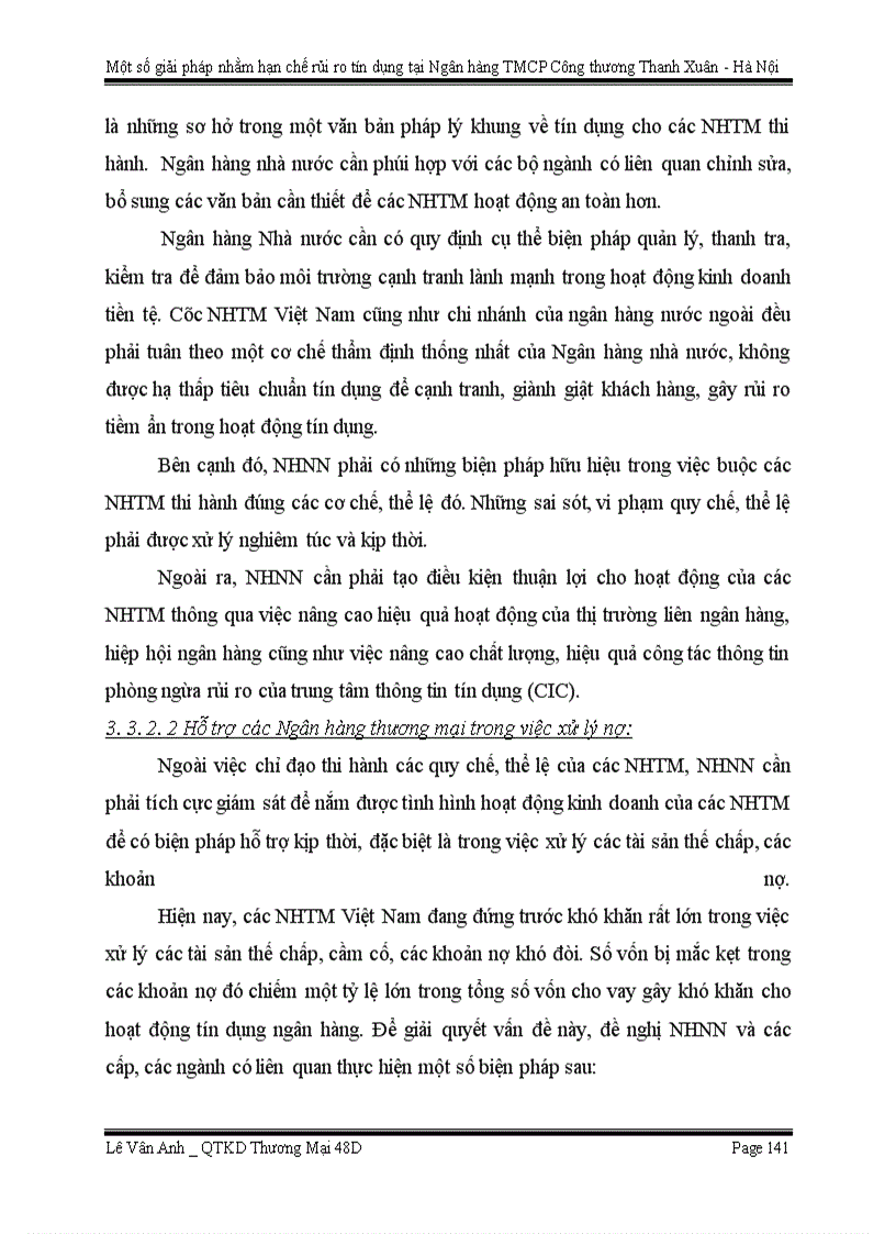 image for page Một số giải pháp nhằm hạn chế rủi ro tín dụng tại Ngân hàng TMCP Công thương Thanh Xuân – Hà Nội