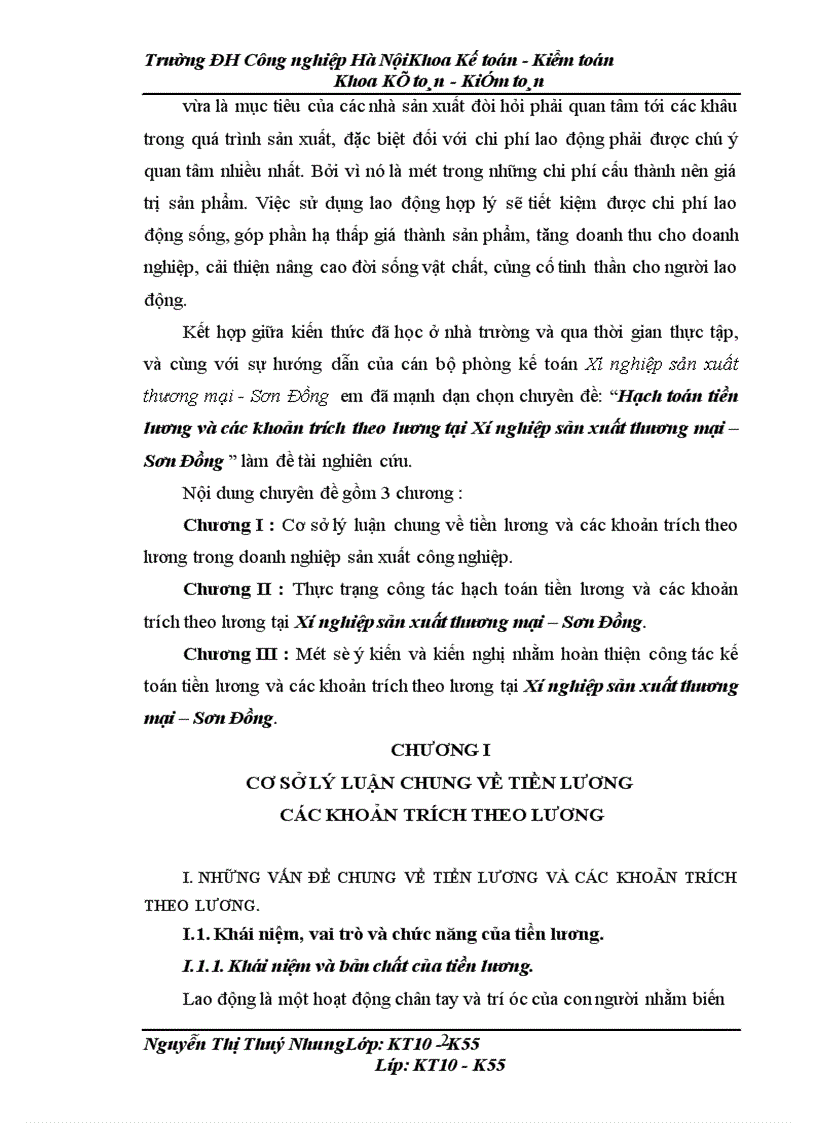 image for page Hạch toán tiền lương và các khoản trích theo lương tại Xí nghiệp sản xuất thương mại – Sơn Đồng