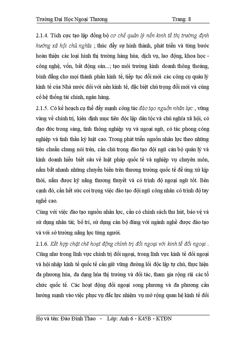 image for page Quan hệ kinh tế quốc tế nước ta hiện nay