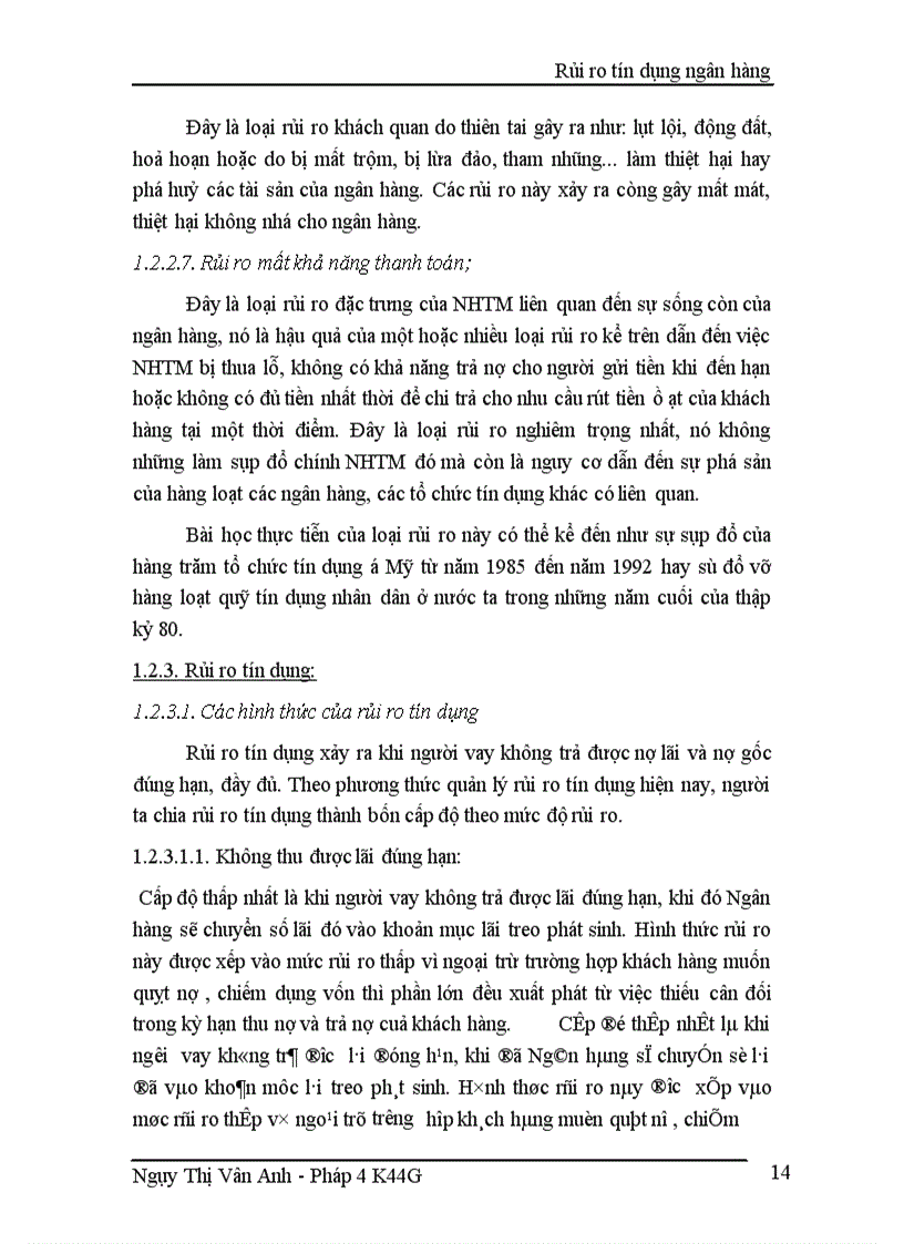 image for page Rủi ro tín dụng Ngân hàng