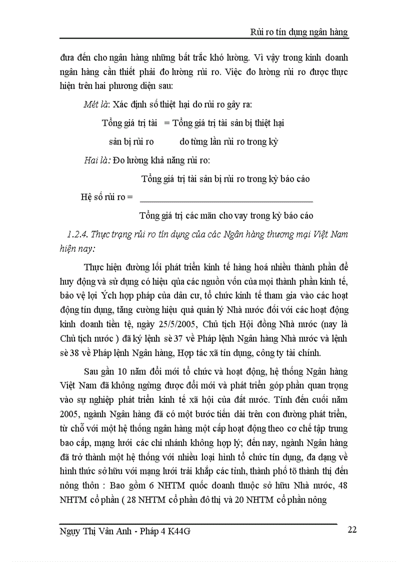 image for page Rủi ro tín dụng Ngân hàng