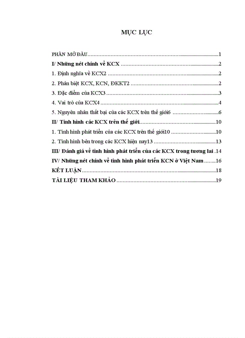 image for page Tình hình các KCX trên thế giới