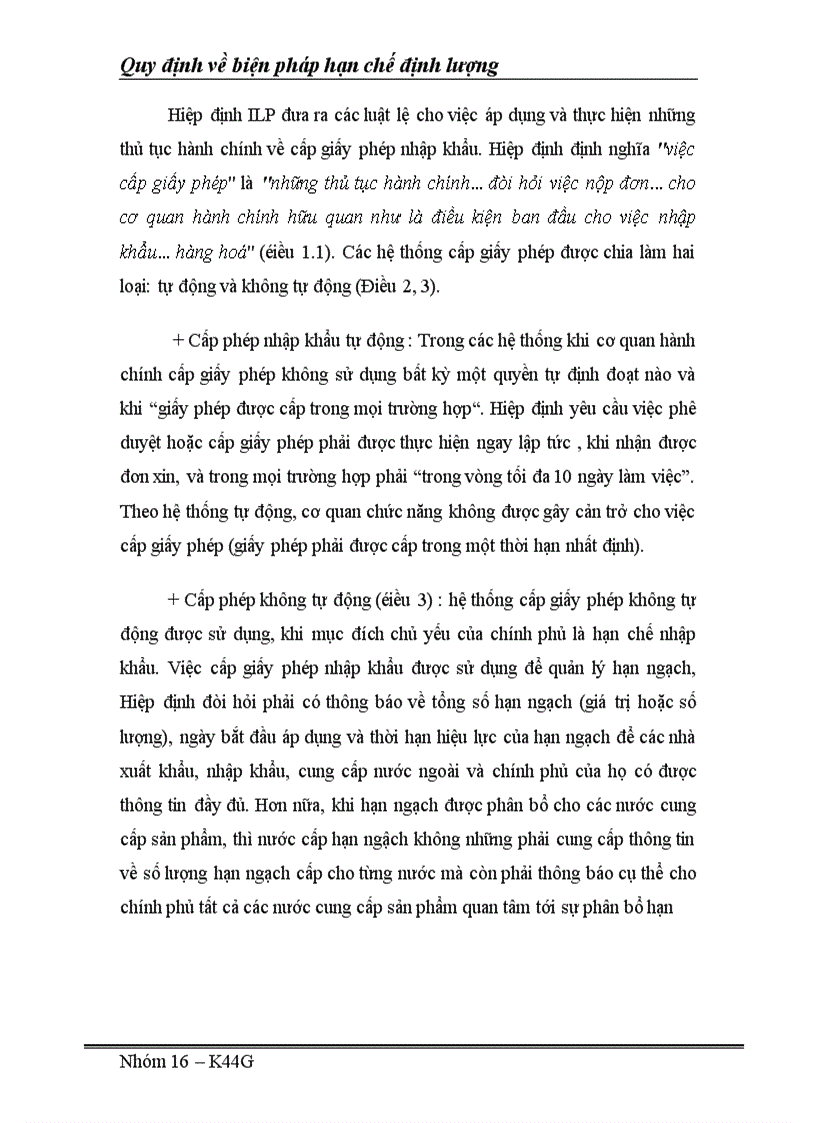 image for page Các quy định của WTO và Việt Nam về việc áp dụng các biện pháp hạn chế định lượng