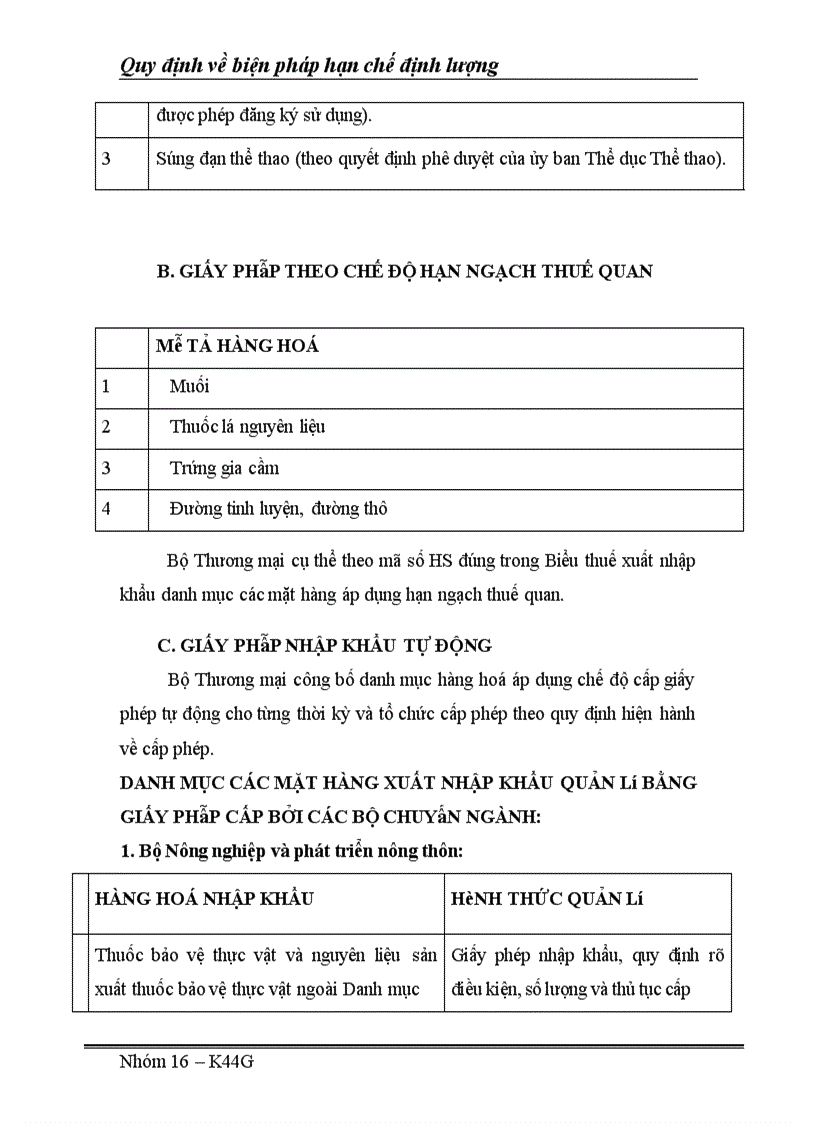 image for page Các quy định của WTO và Việt Nam về việc áp dụng các biện pháp hạn chế định lượng