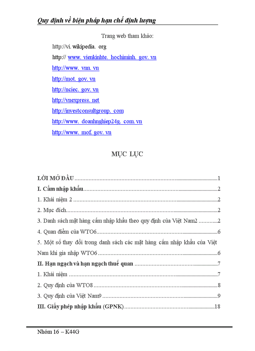 image for page Các quy định của WTO và Việt Nam về việc áp dụng các biện pháp hạn chế định lượng