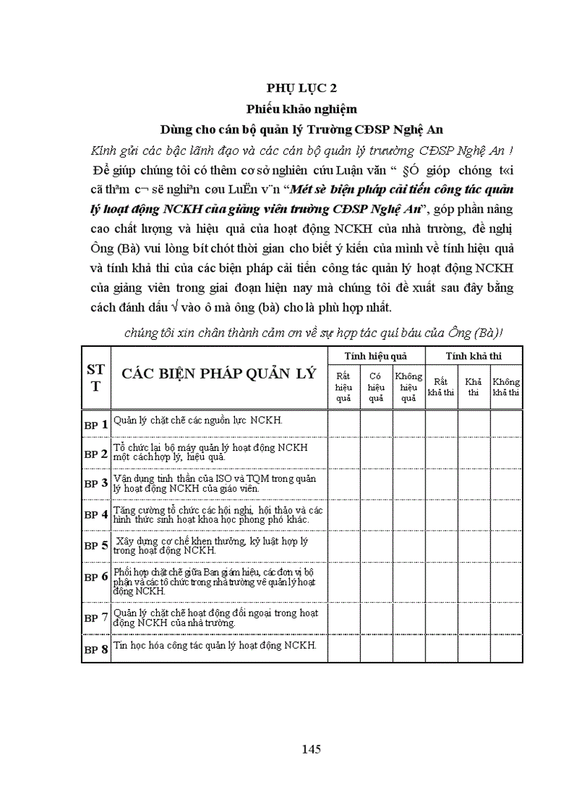 image for page Một số biện pháp cải tiến công tác quản lý hoạt động NCKH của giảng viên trường CĐSP Nghệ An