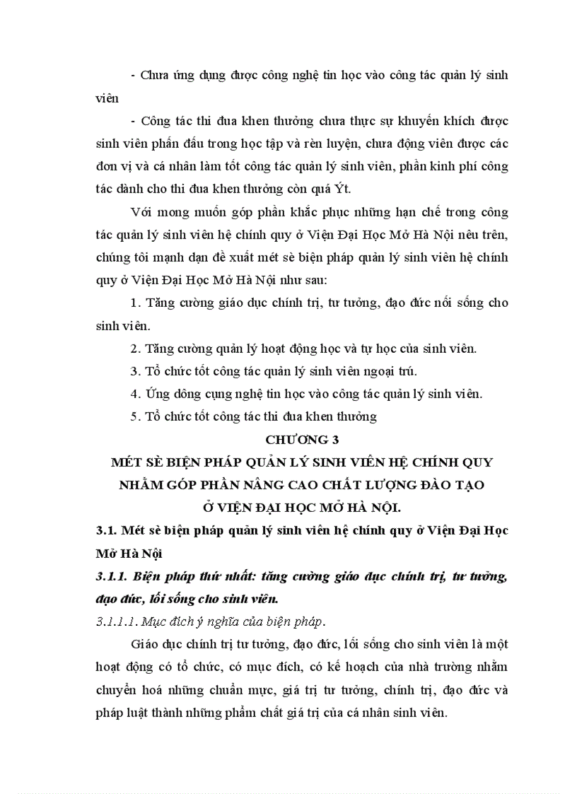 image for page Một số biện pháp quản lý sinh viên hệ chính quy nhằm góp phần nâng cao chất lượng đào tạo ở Viện Đại Học Mở Hà Nội