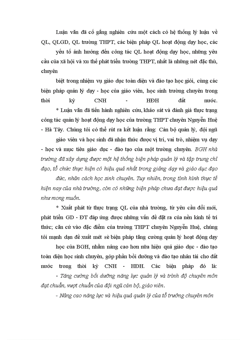 image for page Biện pháp tăng cường quản lý hoạt động dạy học ở trường THPT chuyên Nguyễn Huệ tỉnh Hà Tây