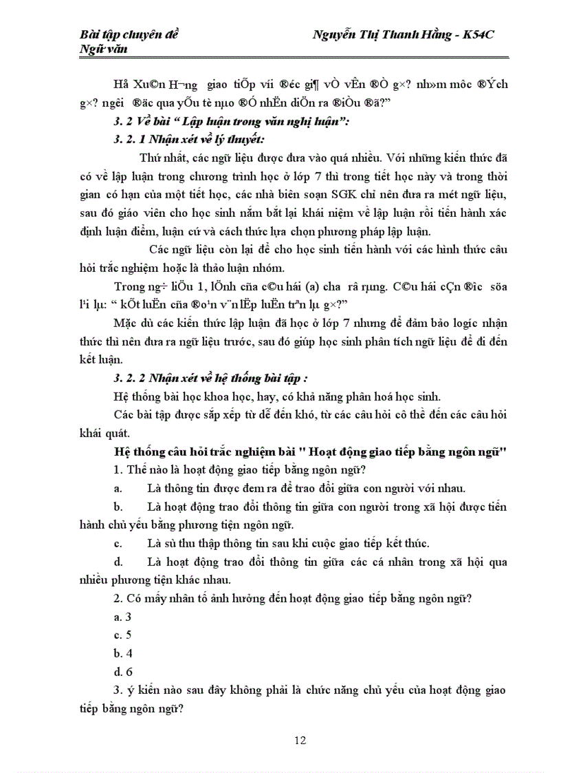 image for page Xây dựng bài tập trắc nghiệm ngữ dụng chương trình ngữ văn 10