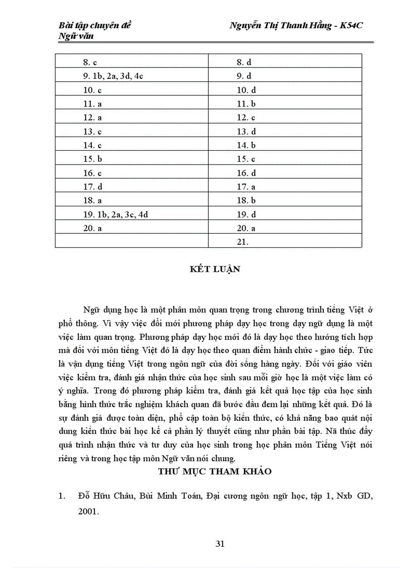 image for page Xây dựng bài tập trắc nghiệm ngữ dụng chương trình ngữ văn 10