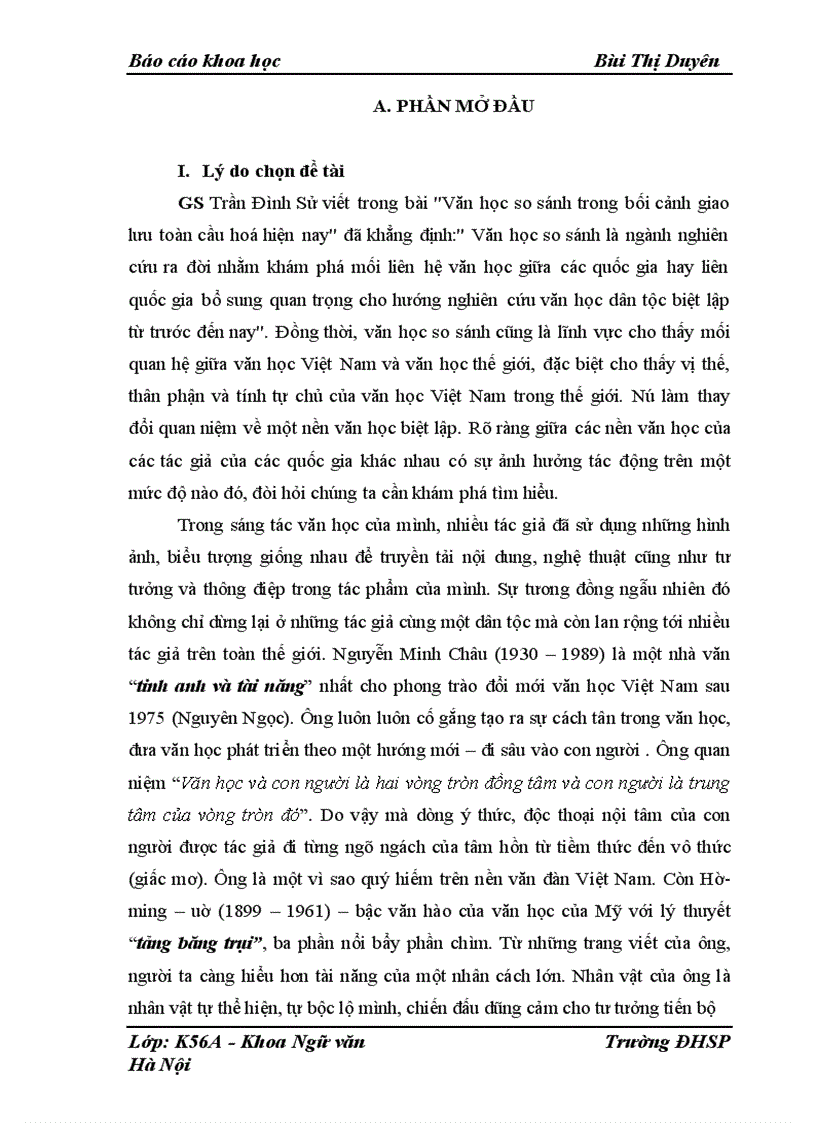 image for page Nghiên cứu vấn đề giấc mơ trong hai tác phẩm : “Phiên chợ Giát” của Nguyễn Minh Châu và “Ông già và biển cả” của Hê- ming- uê