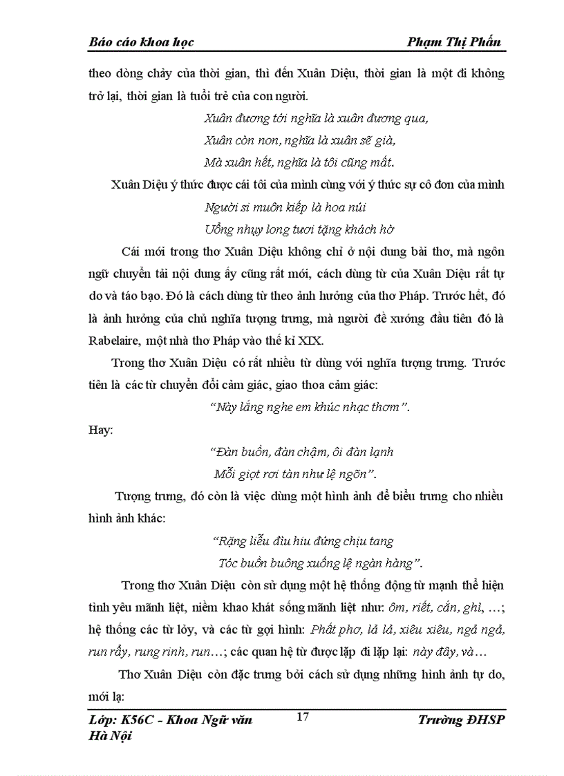 image for page Tổ chức dạy học bài thơ “Vội vàng” của Xuân Diệu theo đặc điểm của thơ tự do