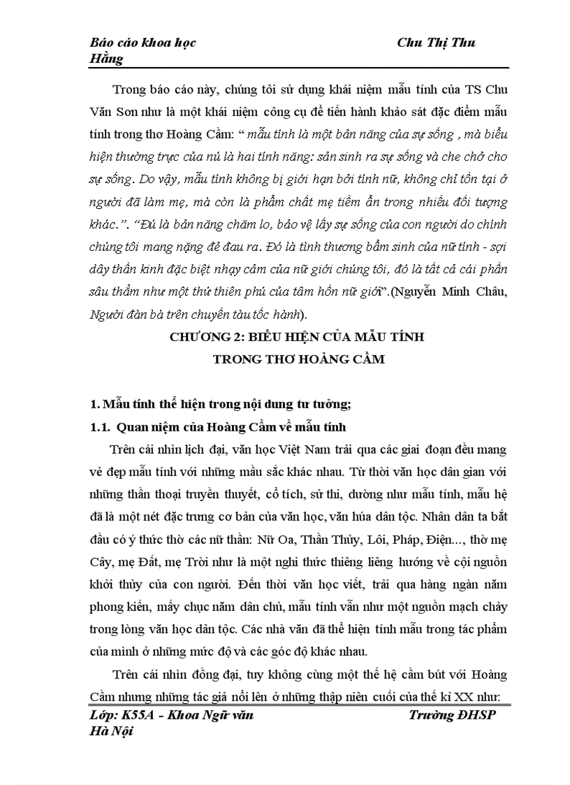 image for page Biểu hiện của tính mẫu trong thơ Hoàng Cầm