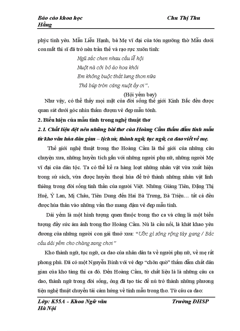 image for page Biểu hiện của tính mẫu trong thơ Hoàng Cầm