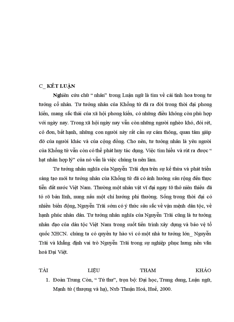 image for page Chữ “ nhân” trong Luận ngữ. Từ tư tưởng “ nhân” của Khổng tử đến tư tưởng “ nhân nghĩa” của Nguyễn Trãi dưới góc nhìn lịch đại