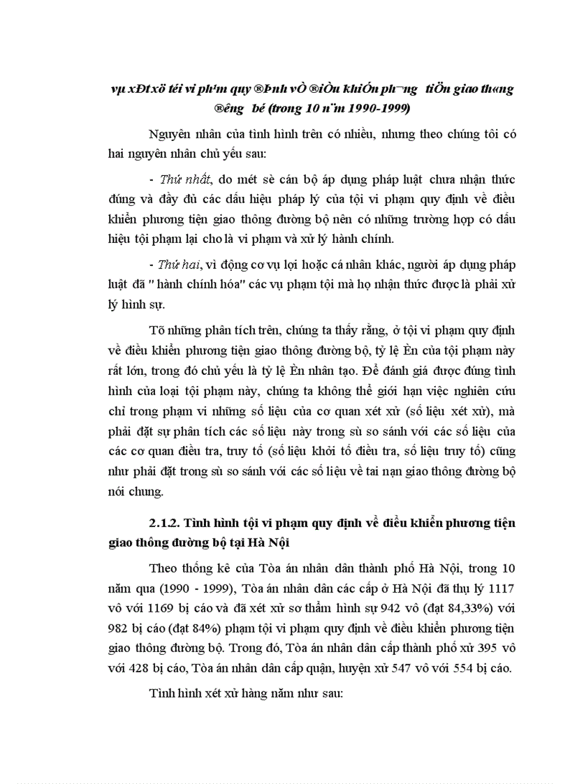 image for page Tình hình, nguyên nhân và điều kiện của tội vi phạm quy định về điều khiển phương tiện giao thông đường bộ ở Hà Nội
