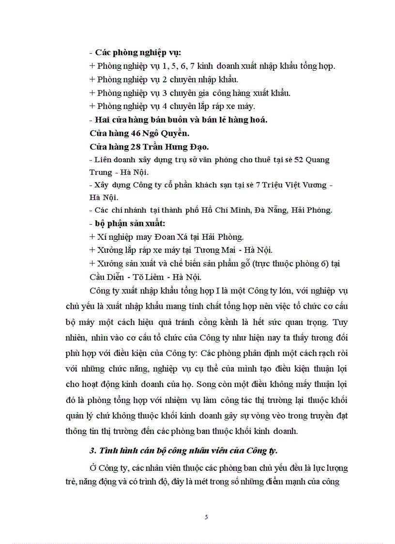 image for page Hoạt động của công ty xuất nhập khẩu tổng hợp I